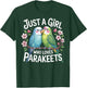 Just a Girl Who Loves Parakeets Cute Bird Gifts Girls Kids T-Shirt - T-Shirt | Forest