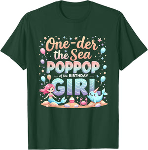 One Der The Sea Grandpa Poppop Of The Birthday Girl T-Shirt - T-Shirt | Forest