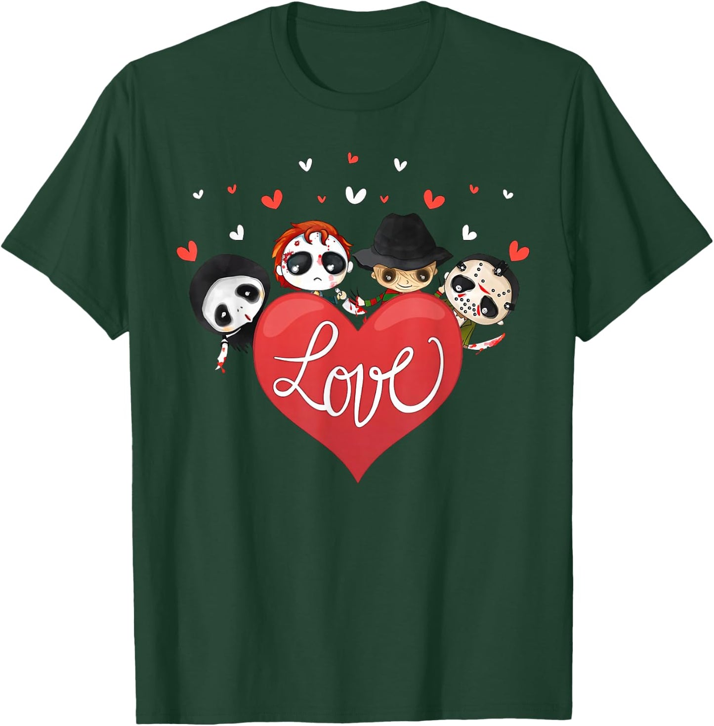 Love Candy Heart Cute Killer Horror Movie Anti Valentine Day T-Shirt - T-Shirt | Forest
