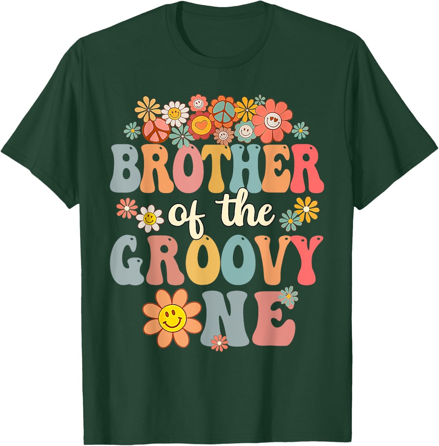 Brother of Groovy One Matching Family 1st Birthday Party T-Shirt - T-Shirt | Forest