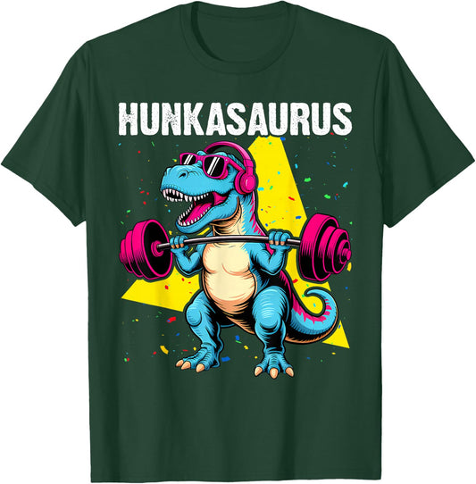 Hunkasaurus T rex Dinosaur Funny Gym & Workout T-Shirt - T-Shirt | Forest
