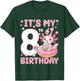 It's My 8th Birthday Axolotl Bubble Boba Tea Anime 8 Years T-Shirt - T-Shirt | Forest