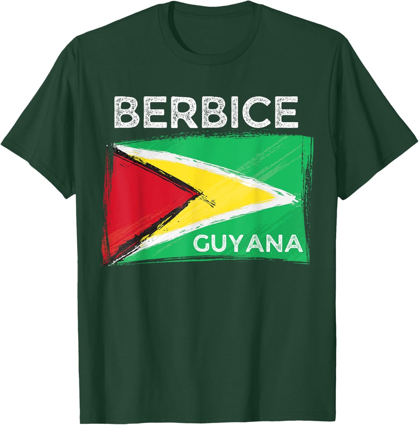 Distress Guyana Flag Shirt - Berbice Guyana -Guyana Roots T-Shirt - T-Shirt | Forest