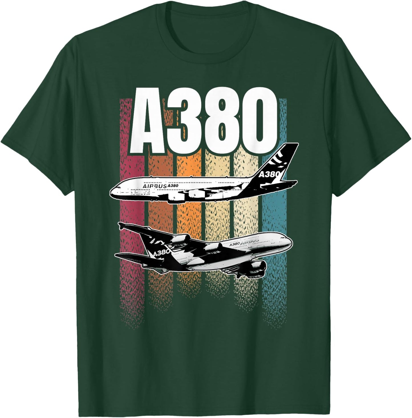 Passenger Plane A380 , black T-Shirt - T-Shirt | Forest