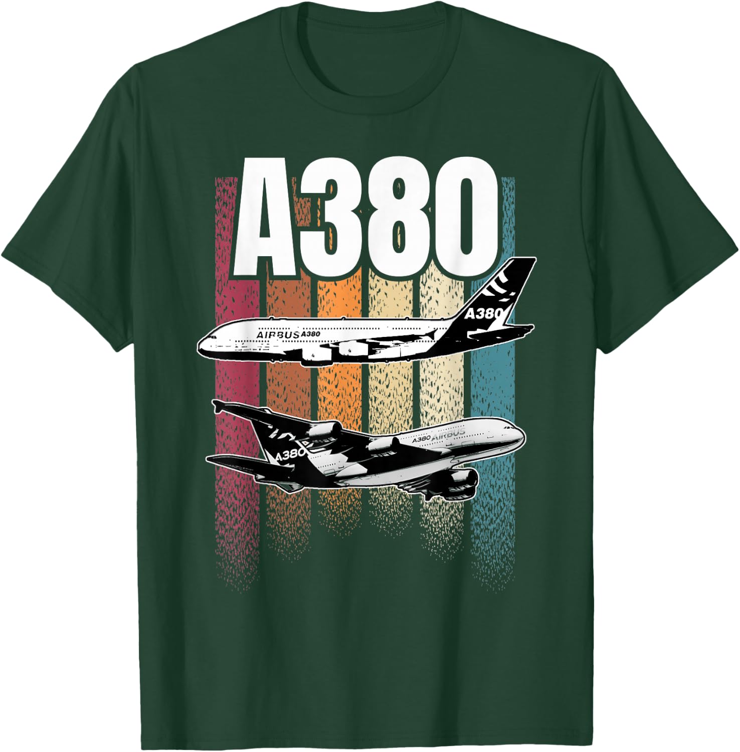 Passenger Plane A380 , black T-Shirt - T-Shirt | Forest