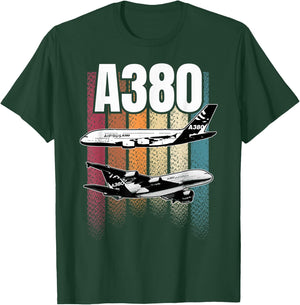 Passenger Plane A380 , black T-Shirt - T-Shirt | Forest