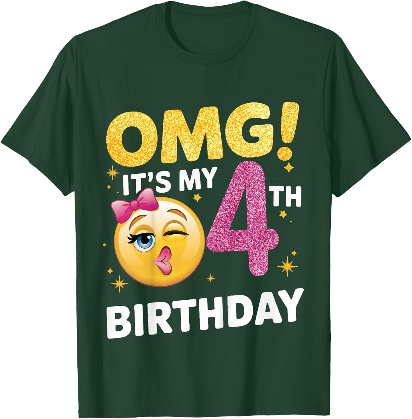 OMG It's My 4th Birthday Girls Gifts 4 Year Old Bday T-Shirt - T-Shirt | Forest