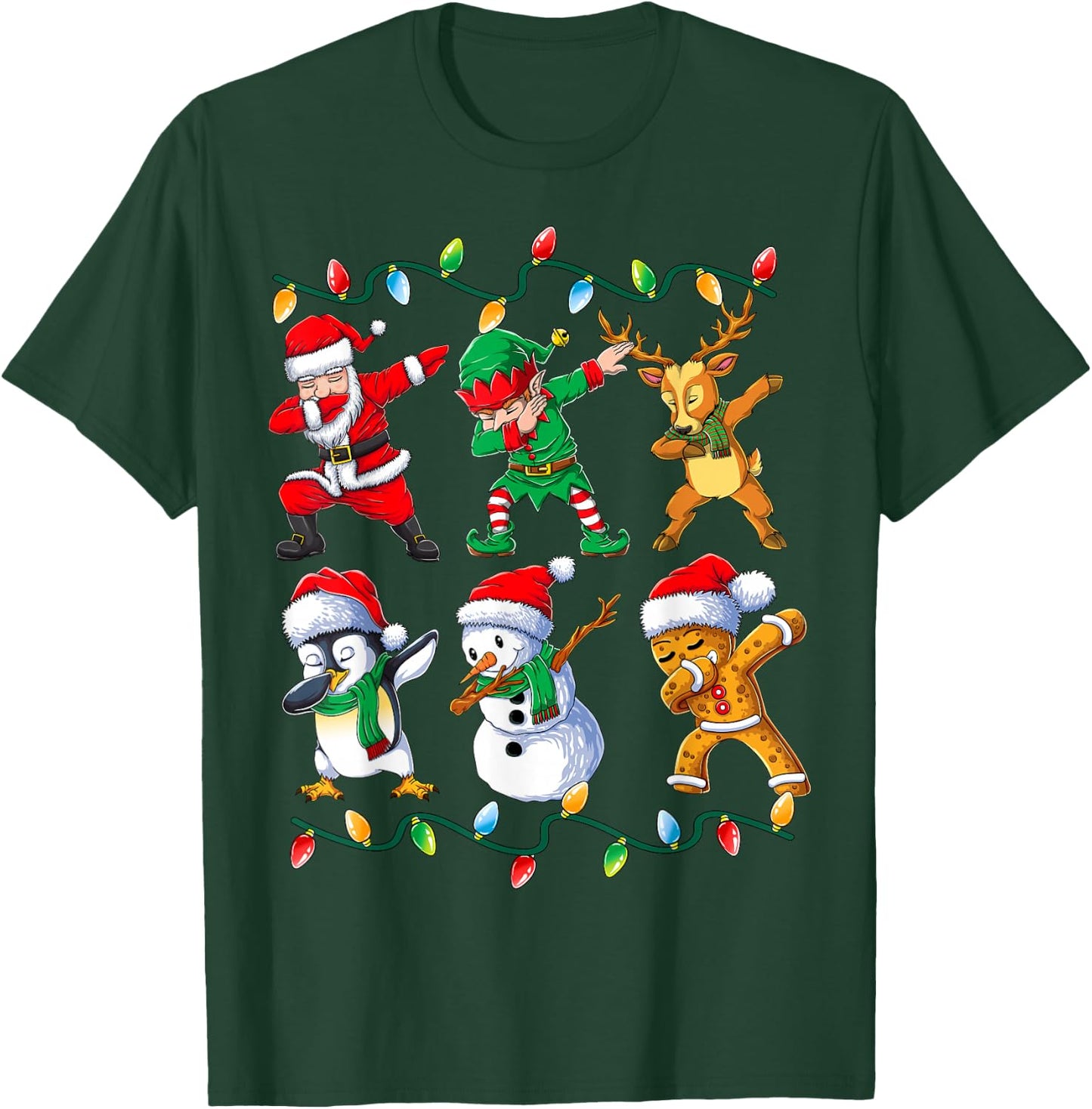 Dabbing Santa Friends Xmas Gifts Men Kids Boys Christmas T-Shirt - T-Shirt | Forest