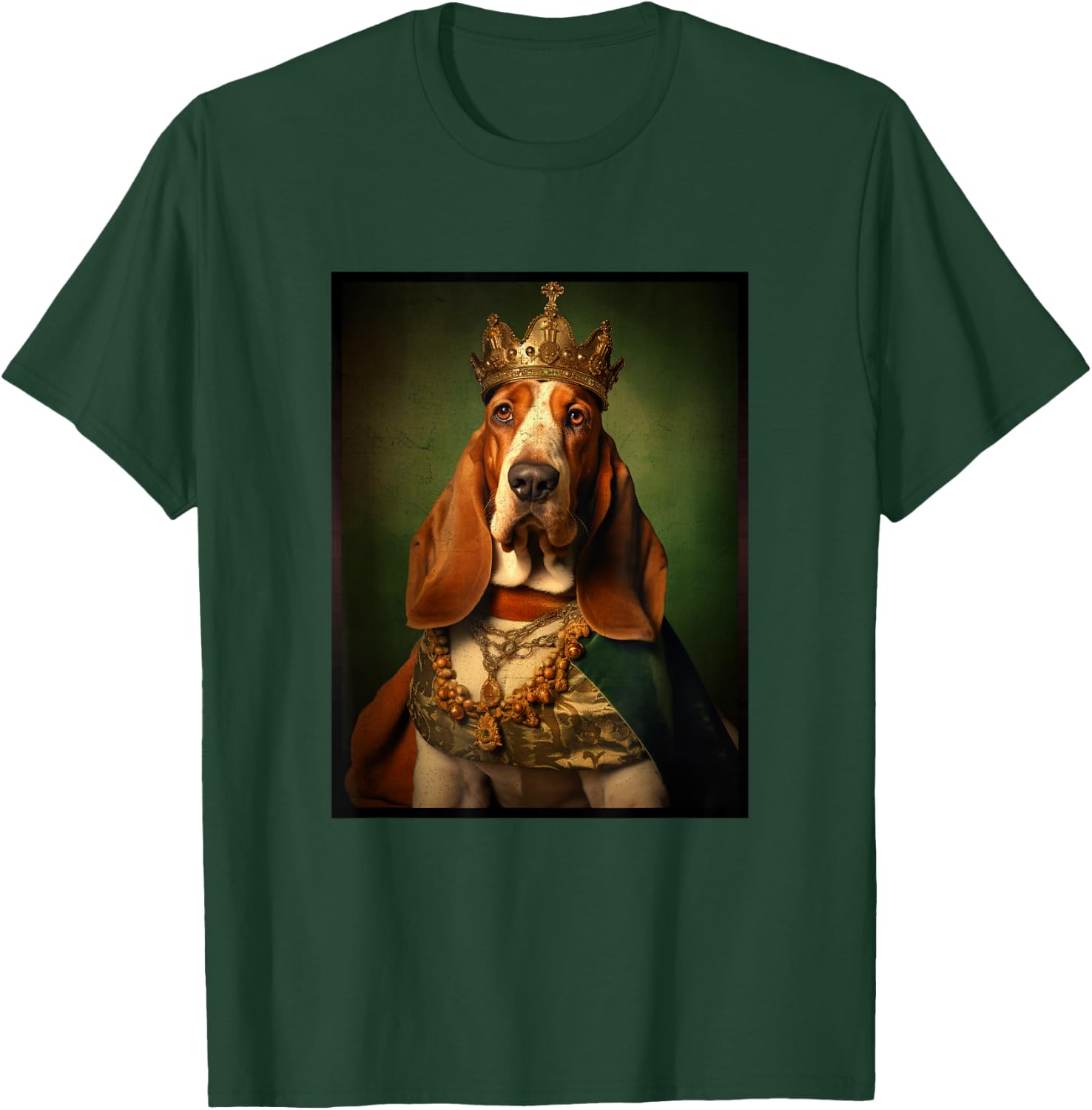 Basset Hound Dog Portrait Renaissance Funny Pet Mom Dad T-Shirt - T-Shirt | Forest