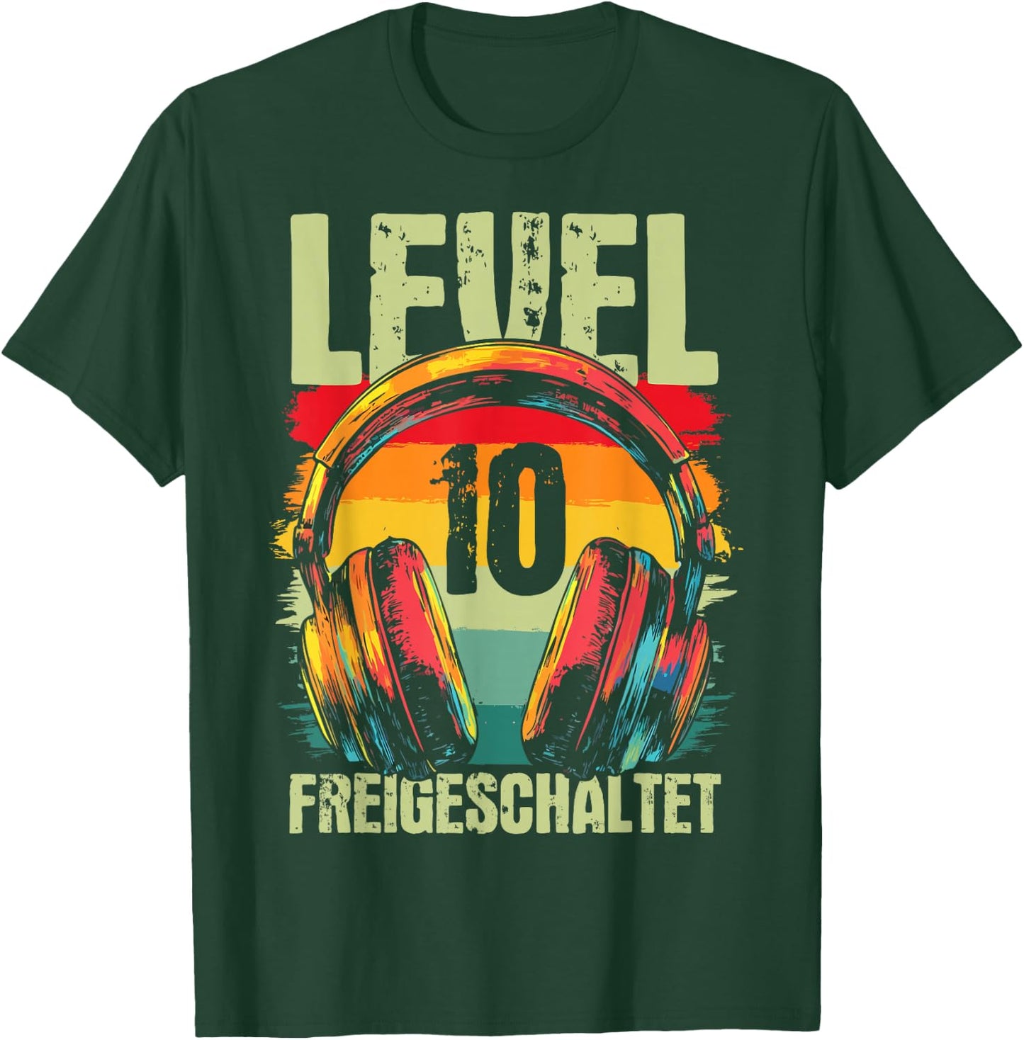 10th Birthday Boys Video Gamer Level 10 Unlocked Boys T-Shirt - T-Shirt | Forest