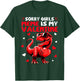 Sorry Girls Meme Is My Valentine Dinosaur Holding Hearts T-Shirt - T-Shirt | Forest