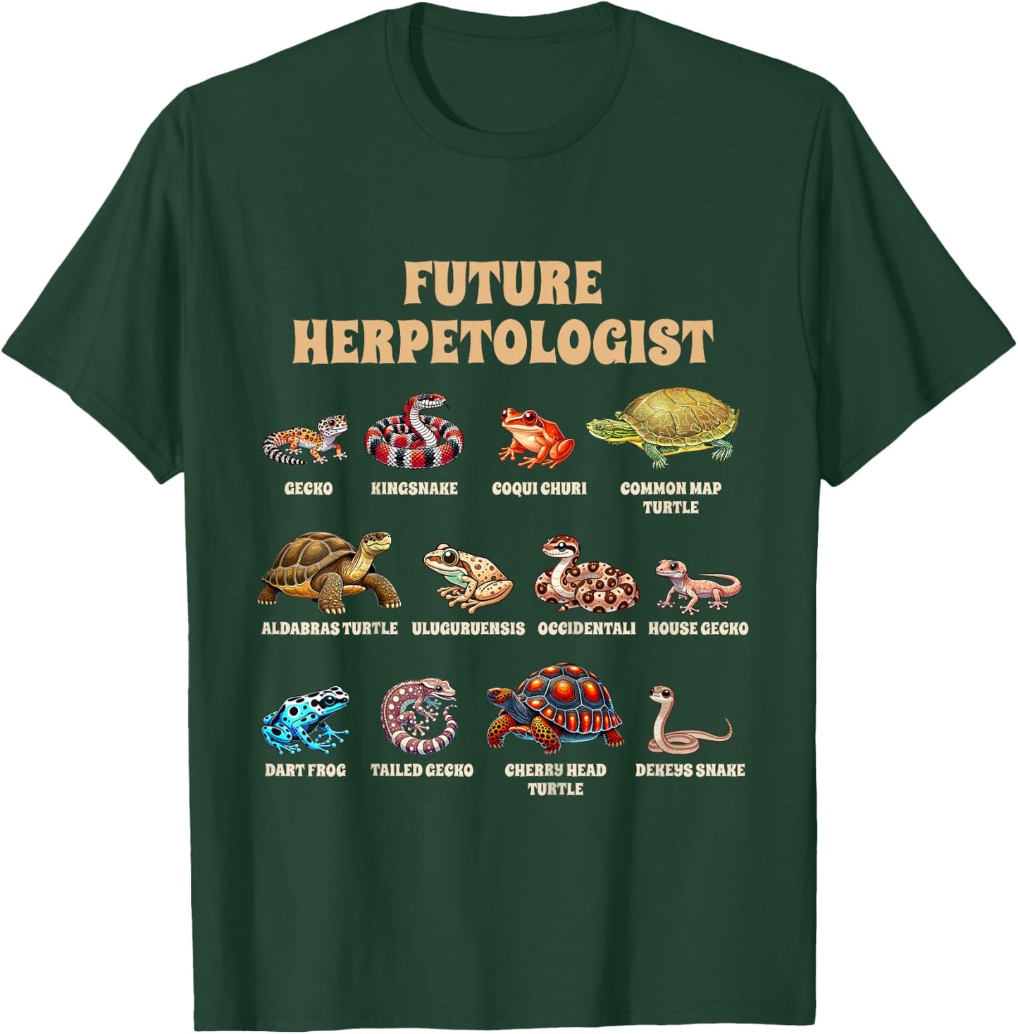 Kids Lizard Lover Reptile Lover Herpetology Future Herpetologist T-Shirt - T-Shirt | Forest
