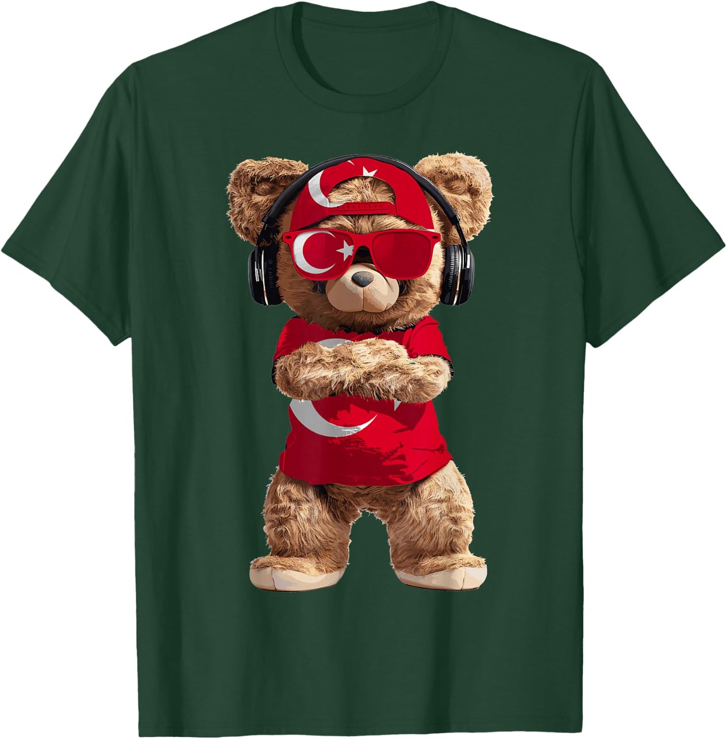 Turkey Flag Souvenirs Bear Outfit Products Turkish T-Shirt - T-Shirt | Forest