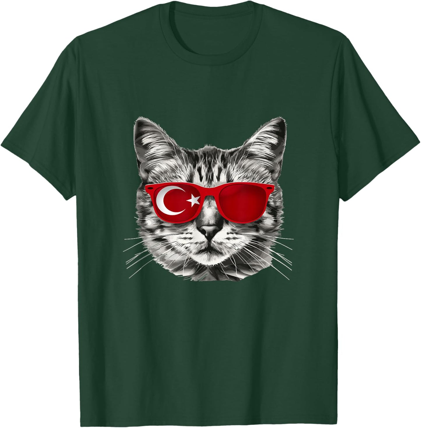 Turkish Flag Cat Owner Souvenirs Products Kitten Turkey T-Shirt - T-Shirt | Forest