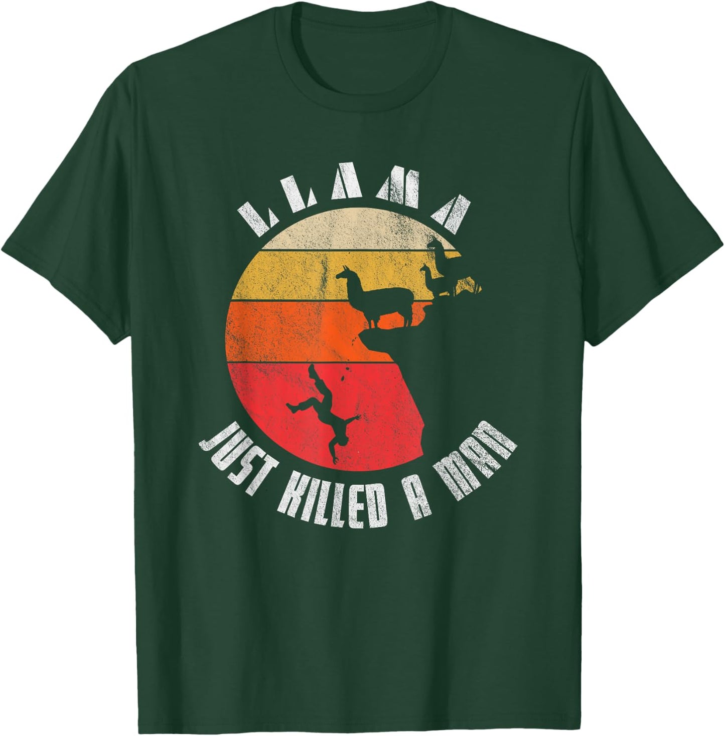 Retro Llama Just Killed A Man T-Shirt - T-Shirt | Forest