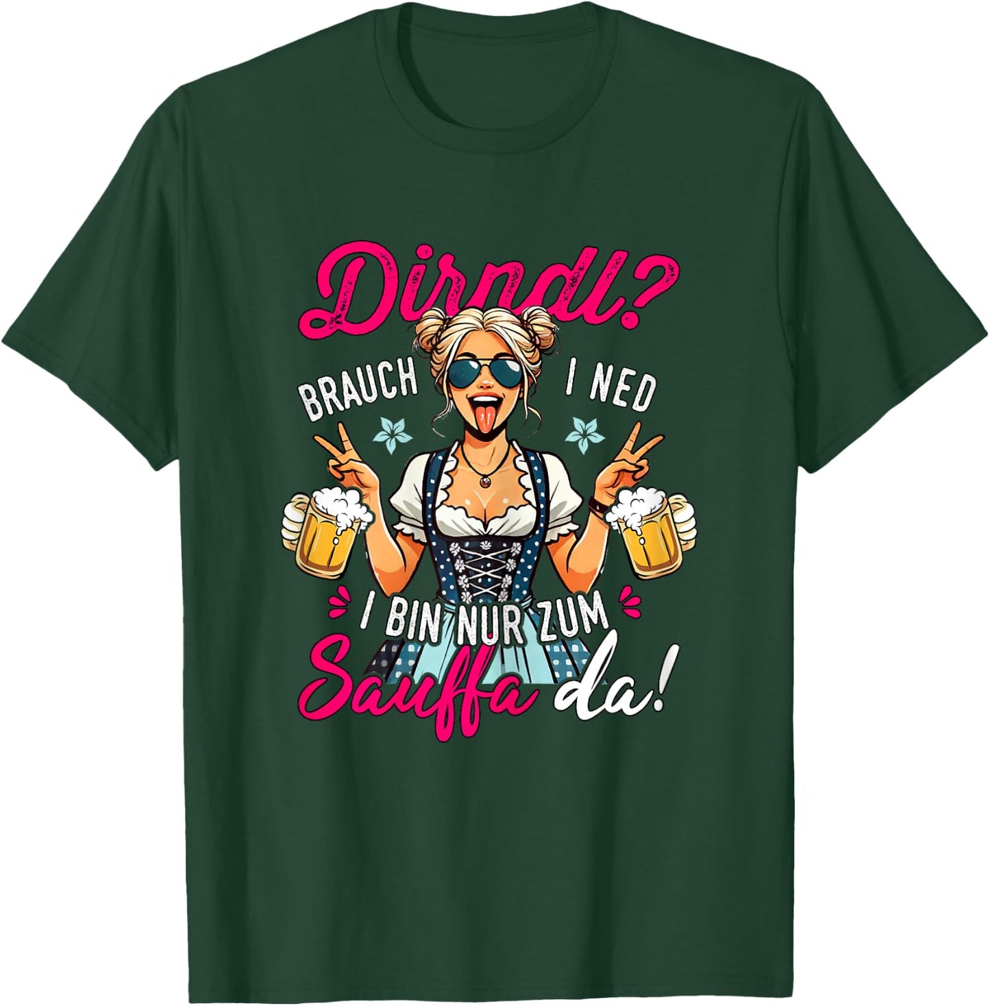 Passend für Oktoberfest Outfit Damen Trachtenshirt Trachten T-Shirt - T-Shirt | Forest