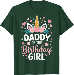Daddy Of The Birthday Girl Unicorn Dad 1st Bday T-Shirt - T-Shirt | Forest