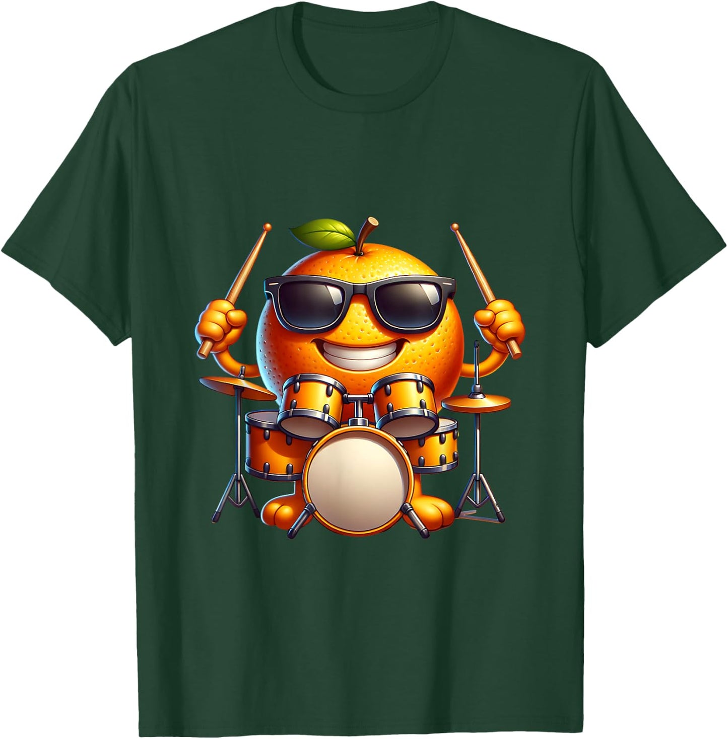 Drums Orange Fruit Rire Batterie Solaire T-Shirt - T-Shirt | Forest