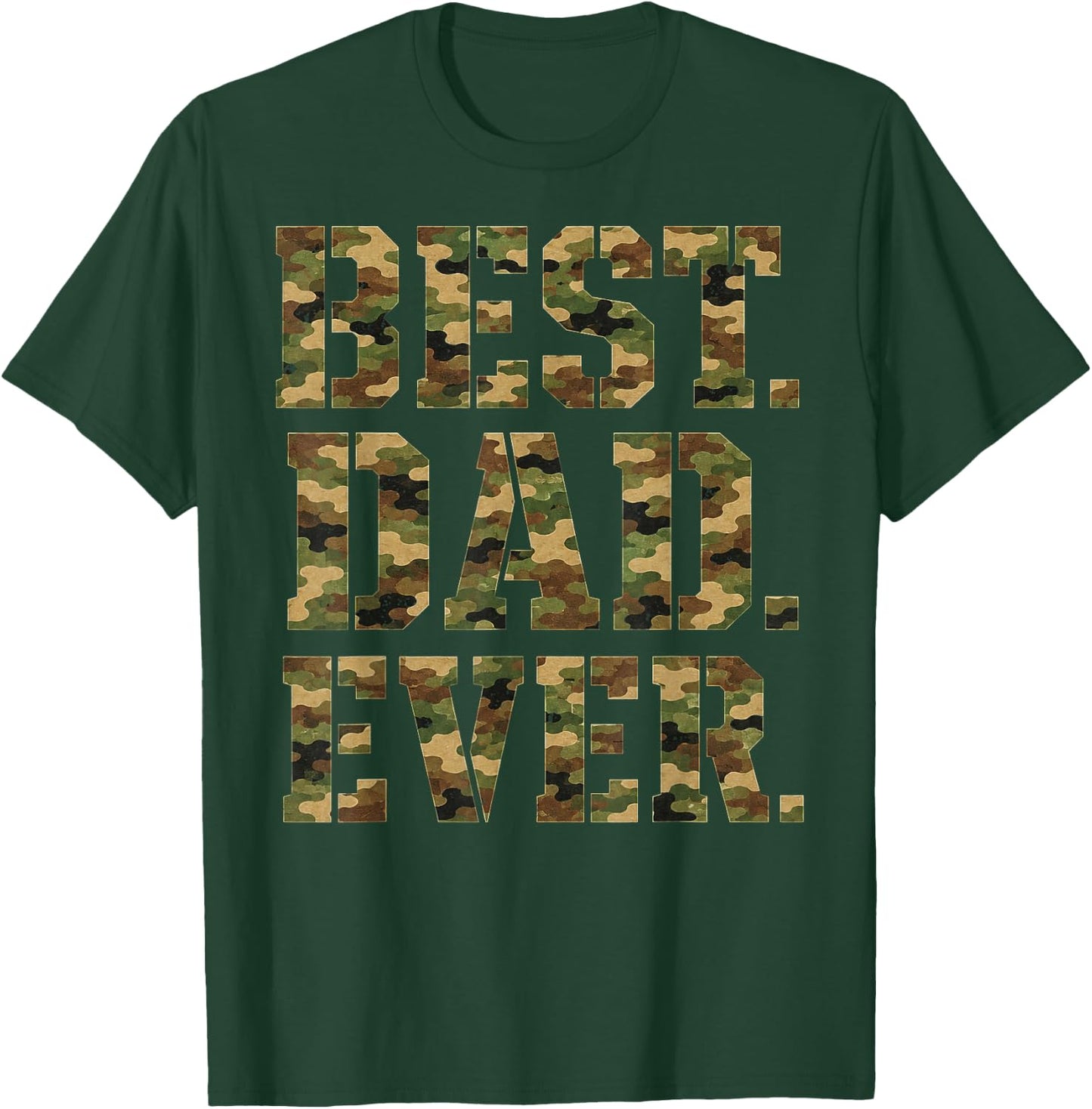 Best Dad Ever Retro Camo Camouflage Father's Day T-Shirt - T-Shirt | Forest