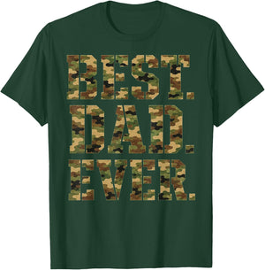 Best Dad Ever Retro Camo Camouflage Father's Day T-Shirt - T-Shirt | Forest