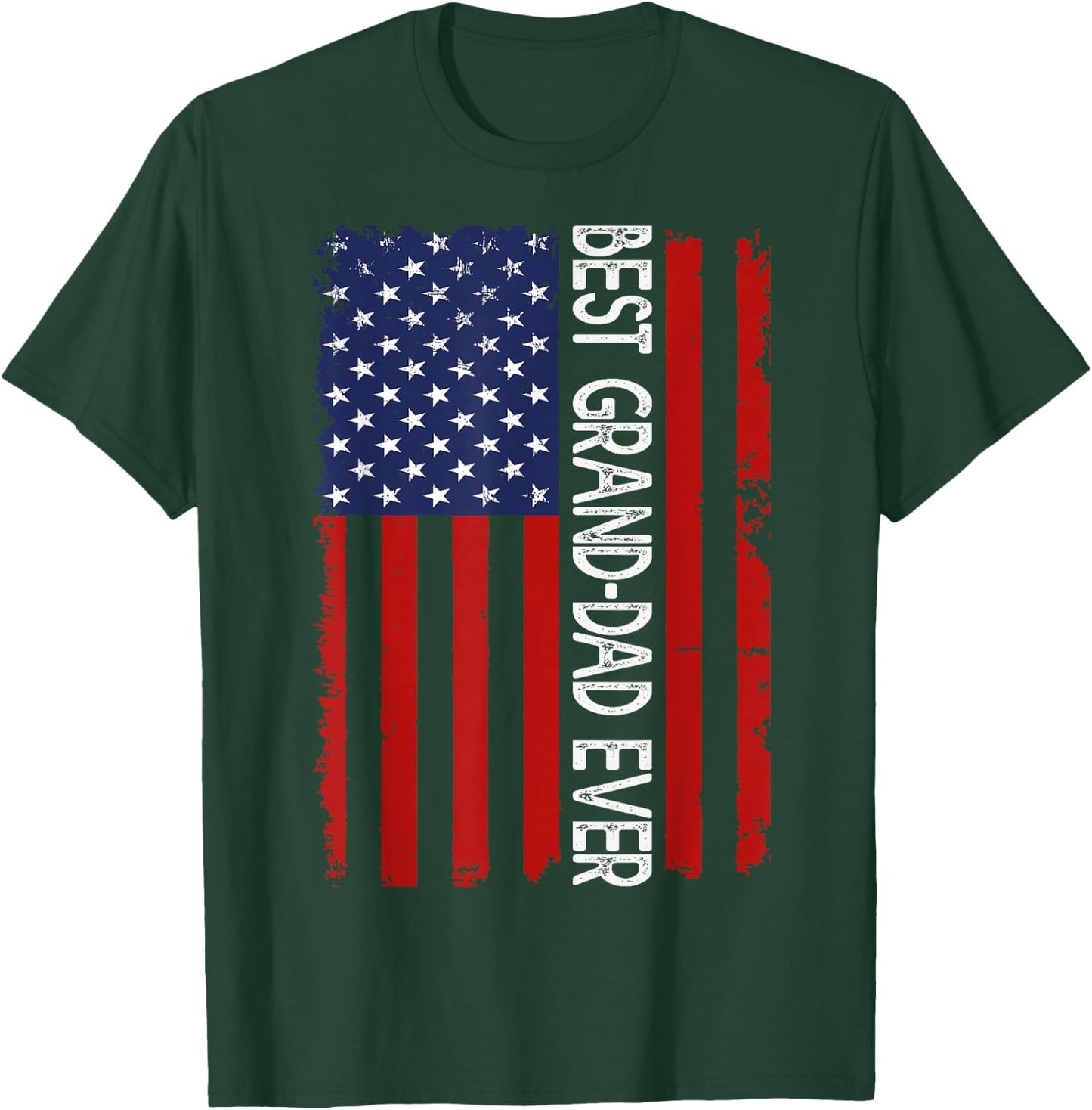 Best Grand-DAD Ever Vintage American Flag Fathers Day T-Shirt - T-Shirt | Forest