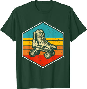 Retro Vintage Roller Skating Enthusiast - Skaters Skates T-Shirt - T-Shirt | Forest