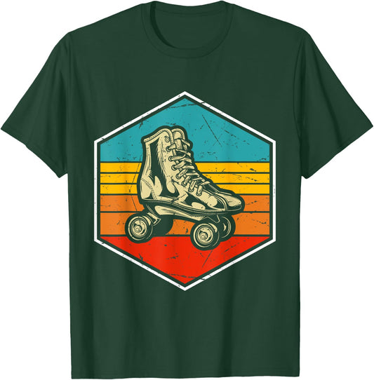 Retro Vintage Roller Skating Enthusiast - Skaters Skates T-Shirt - T-Shirt | Forest