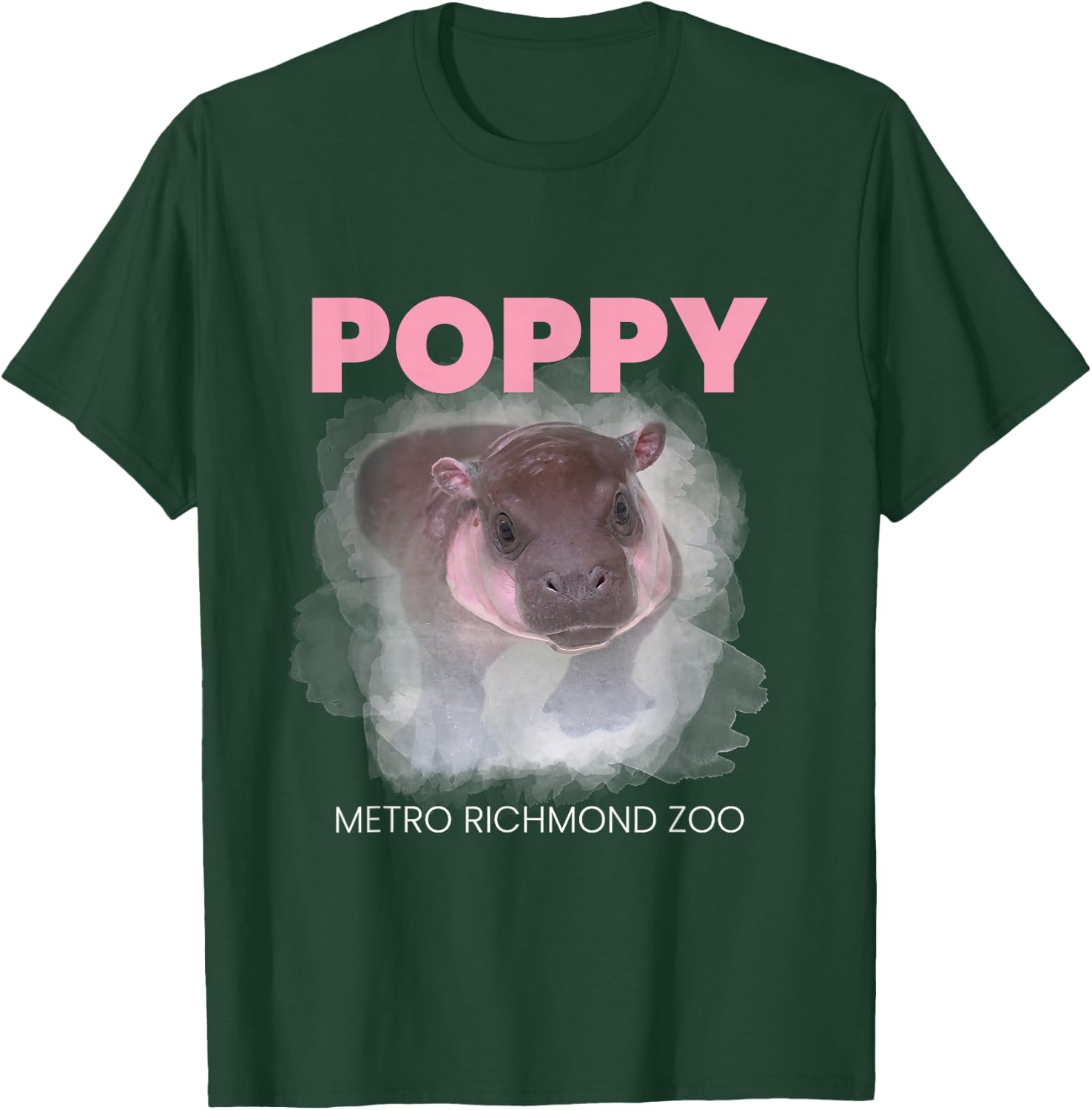 Poppy Cute Baby Pygmy Hippo Official Merch T-Shirt - T-Shirt | Forest