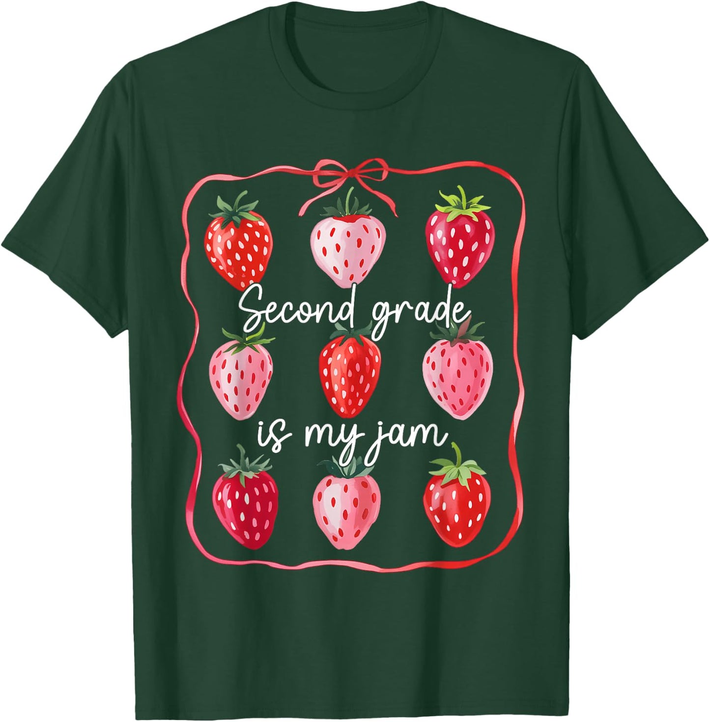 Second Grade Is My Jam Strawberry 2nd Grade Back To School T-Shirt - T-Shirt | Forest