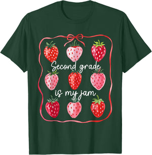 Second Grade Is My Jam Strawberry 2nd Grade Back To School T-Shirt - T-Shirt | Forest