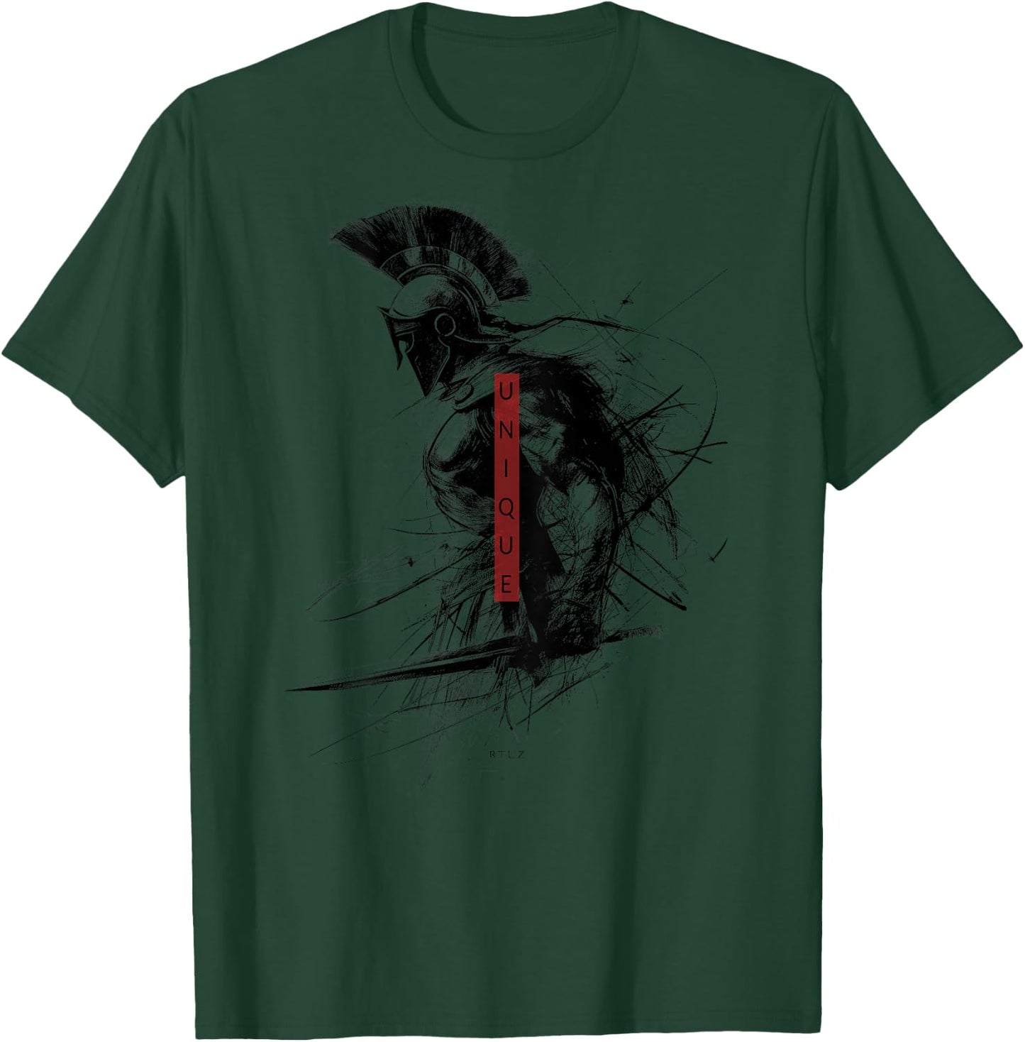 Greek Sparta Helmet Warrior Soldier Backprint Spartan , gray T-Shirt - T-Shirt | Forest