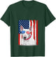 USA America Flag Bull Terrier Dog 4th of July Patriotic V-Neck T-Shirt - T-Shirt | Forest