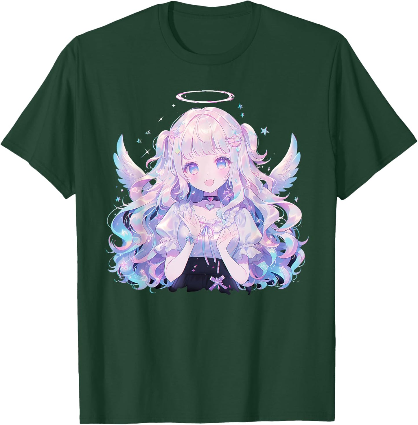 Japanese Tableware Manga Gothic Demon Waifu Retro , Black, S T-Shirt - T-Shirt | Forest