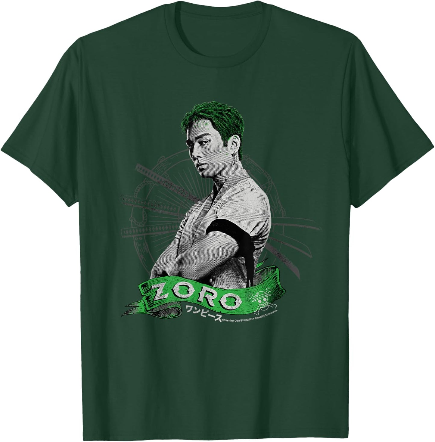 One Piece Roronoa Zoro Live Action Straw Hat Pirate Hunter , Black, S T-Shirt - T-Shirt | Forest