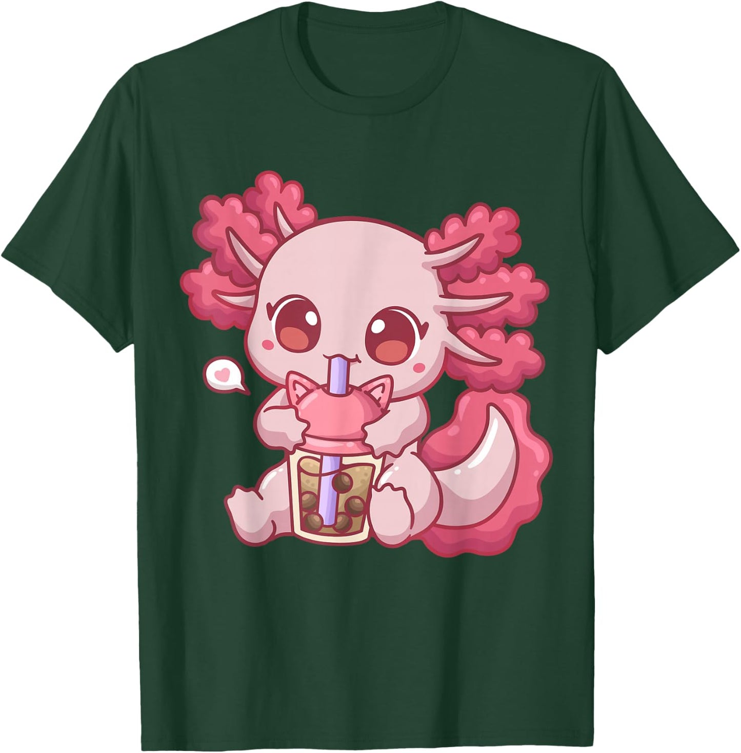 Axolotl Bubble Tea Boba Tea Anime T-Shirt - T-Shirt | Forest