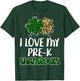I Love My Pre-K Shamrocks Buffalo Plaid St Patricks Day T-Shirt - T-Shirt | Forest