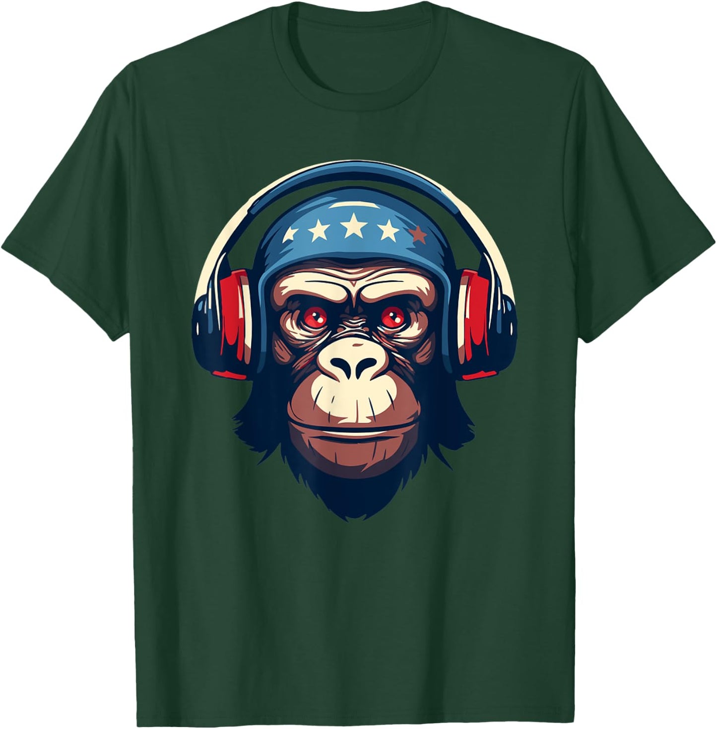 DJ Mad Monkey Ape Chimp Mix Club Music Headphones Dancing T-Shirt - T-Shirt | Forest