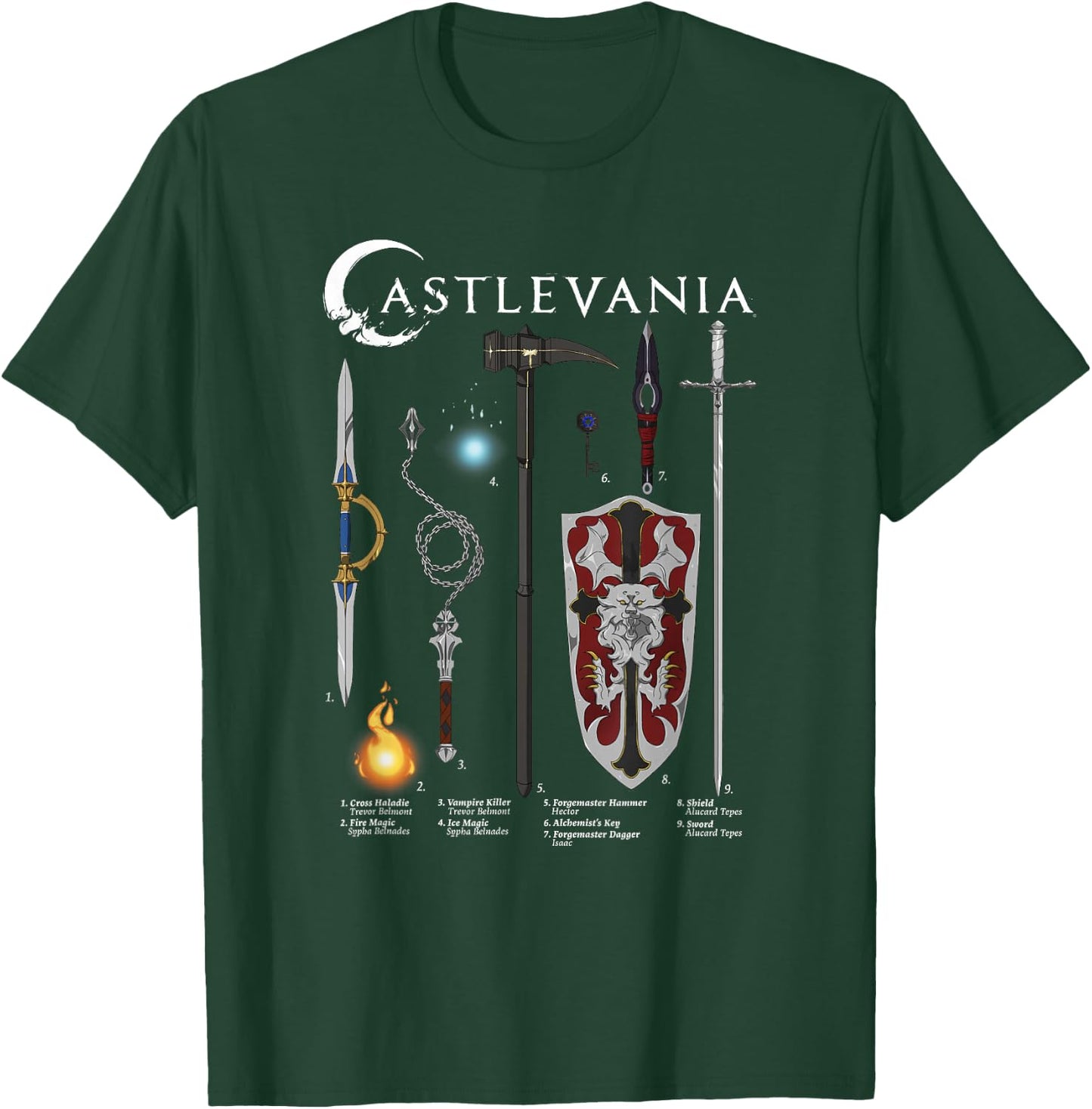 Castlevania Weapons Textbook Poster T-Shirt - T-Shirt | Forest