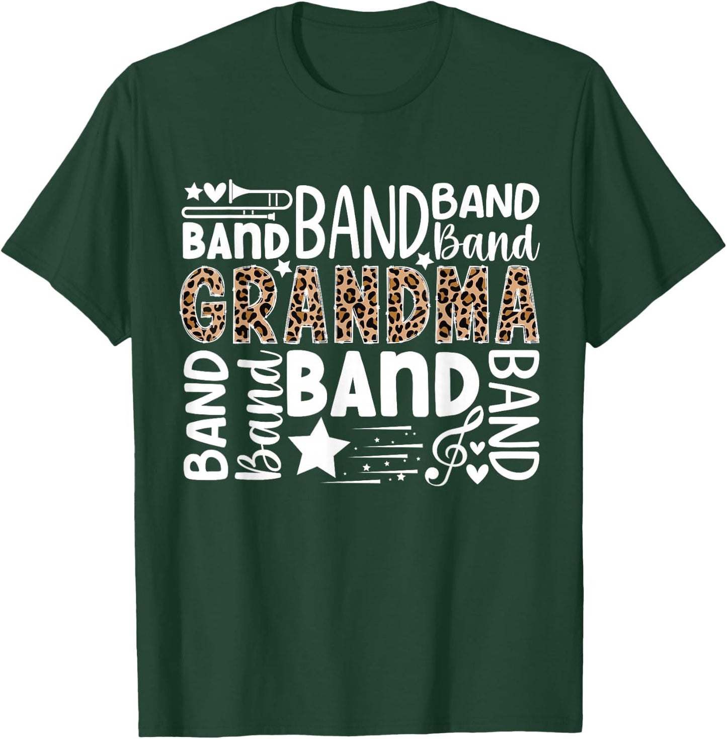 Band Grandma Leopard Marching Band Grandma T-Shirt - T-Shirt | Forest