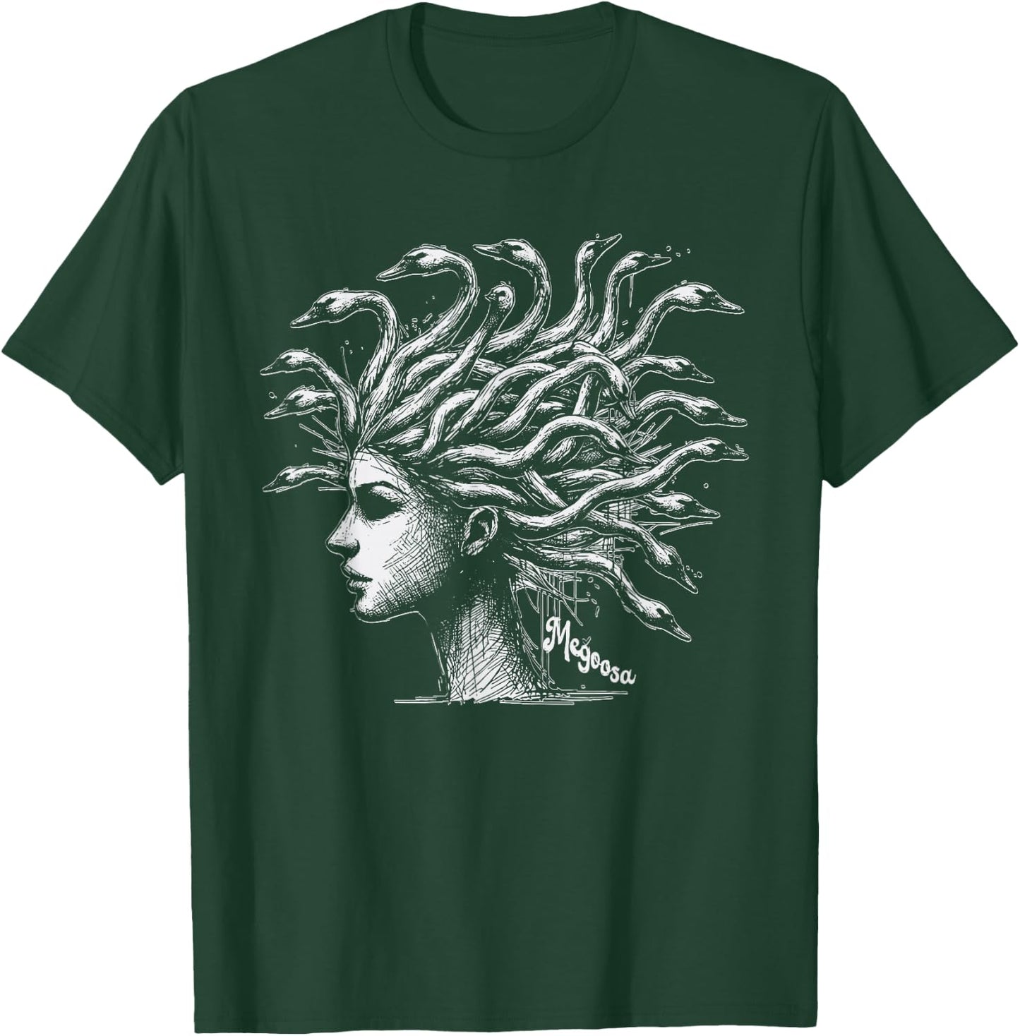 Funny Pun Medusa Snakes Greek Mythology Gorgon Megoosa T-Shirt - T-Shirt | Forest