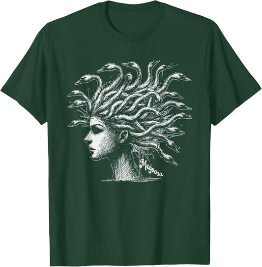 Funny Pun Medusa Snakes Greek Mythology Gorgon Megoosa T-Shirt - T-Shirt | Forest