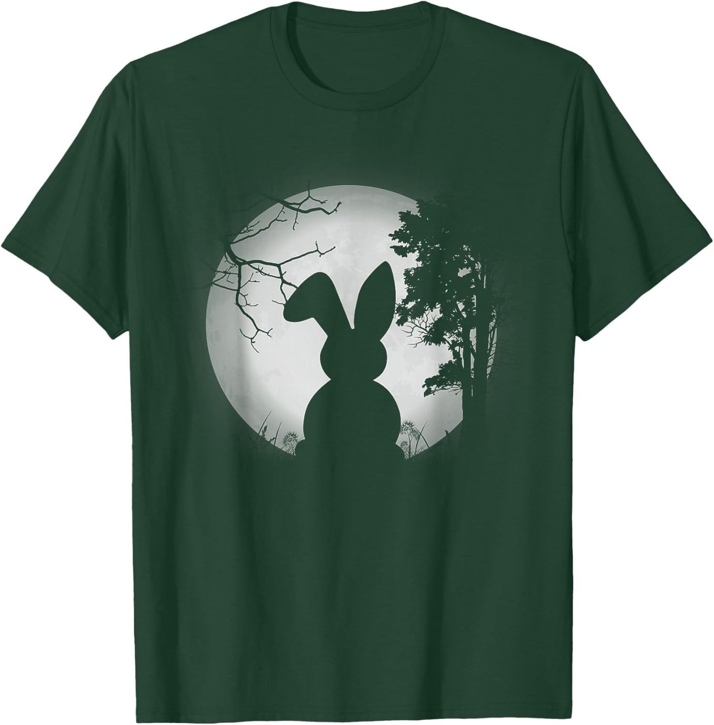Cute Design Rabbit And Moon Rabbit Lover Men Women T-Shirt - T-Shirt | Forest