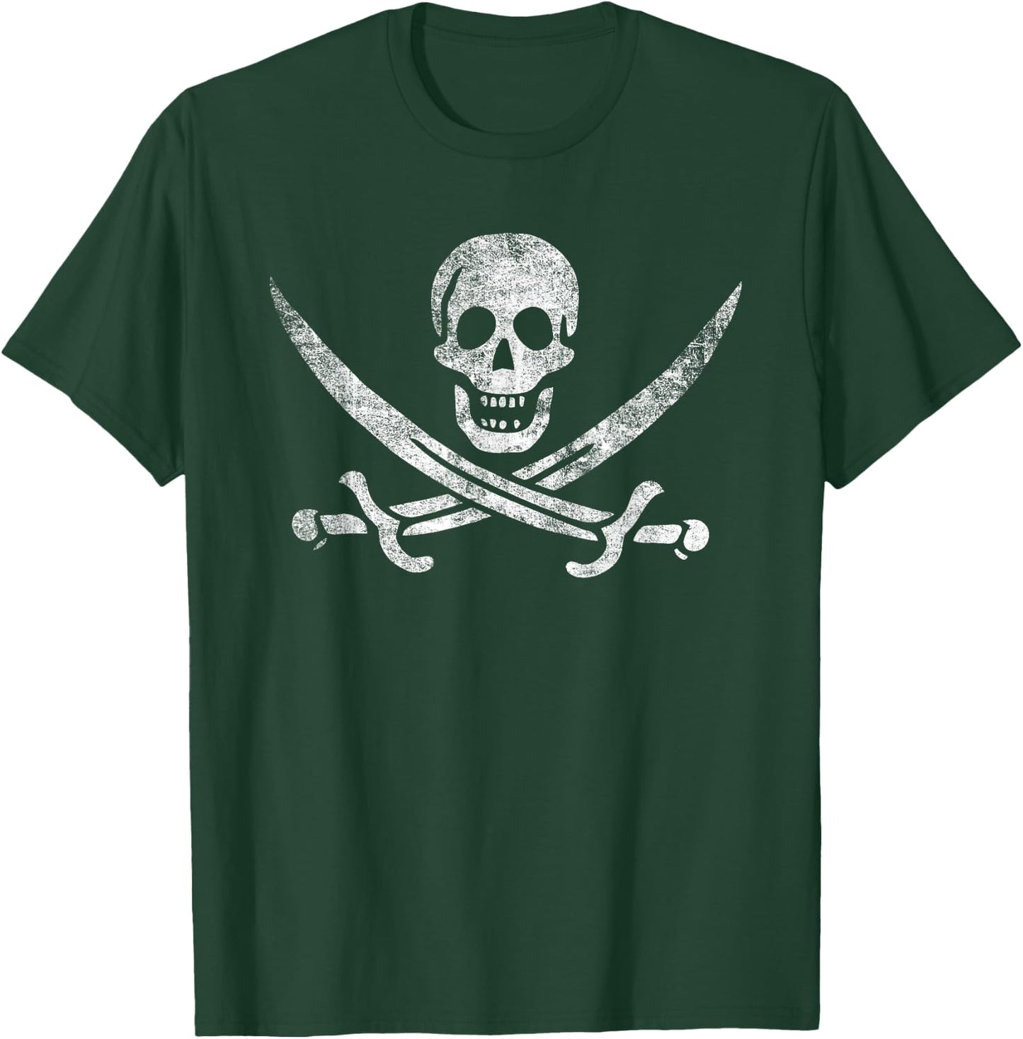 Pirat Calico Jack Flagge Jolly Roger Distressed Graphic T-Shirt - T-Shirt | Forest