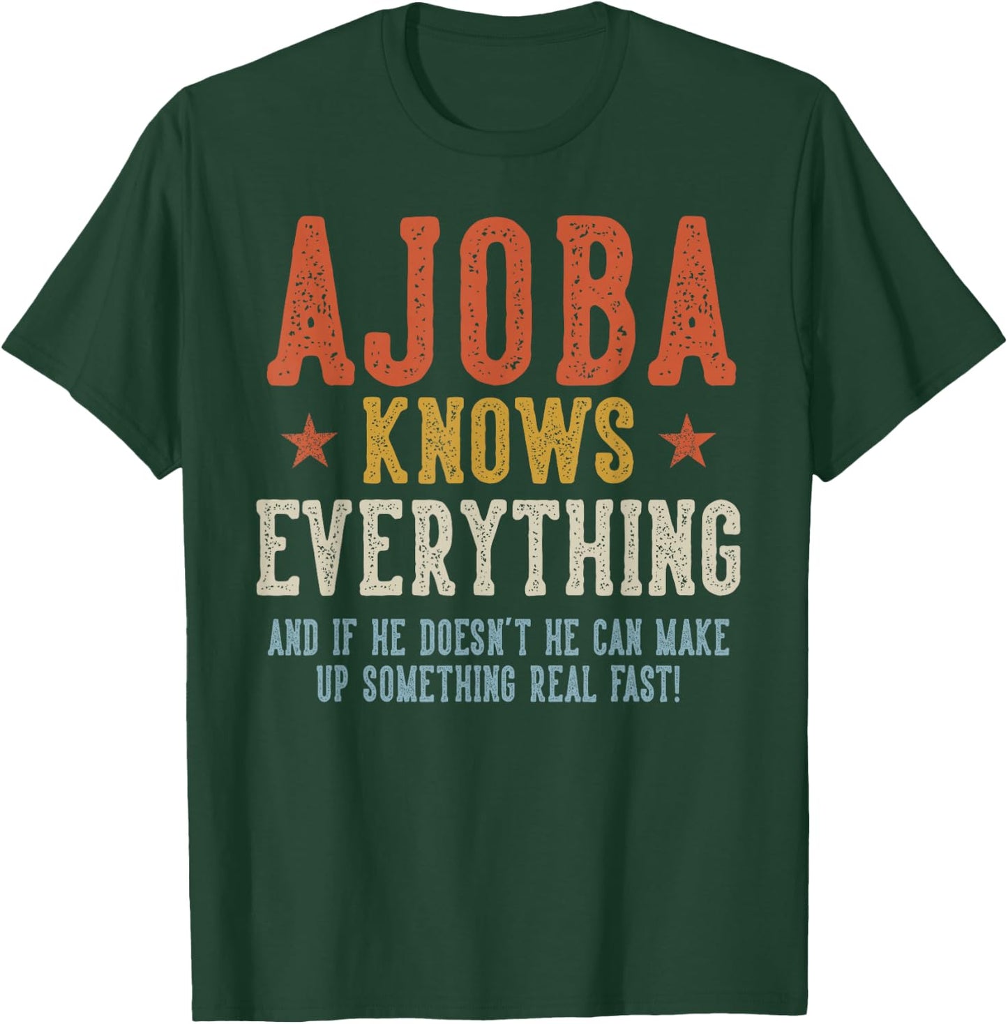 AJOBA Knows Everything Father's Day Retro Vintage T-Shirt - T-Shirt | Forest
