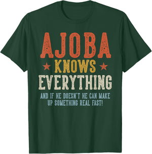 AJOBA Knows Everything Father's Day Retro Vintage T-Shirt - T-Shirt | Forest