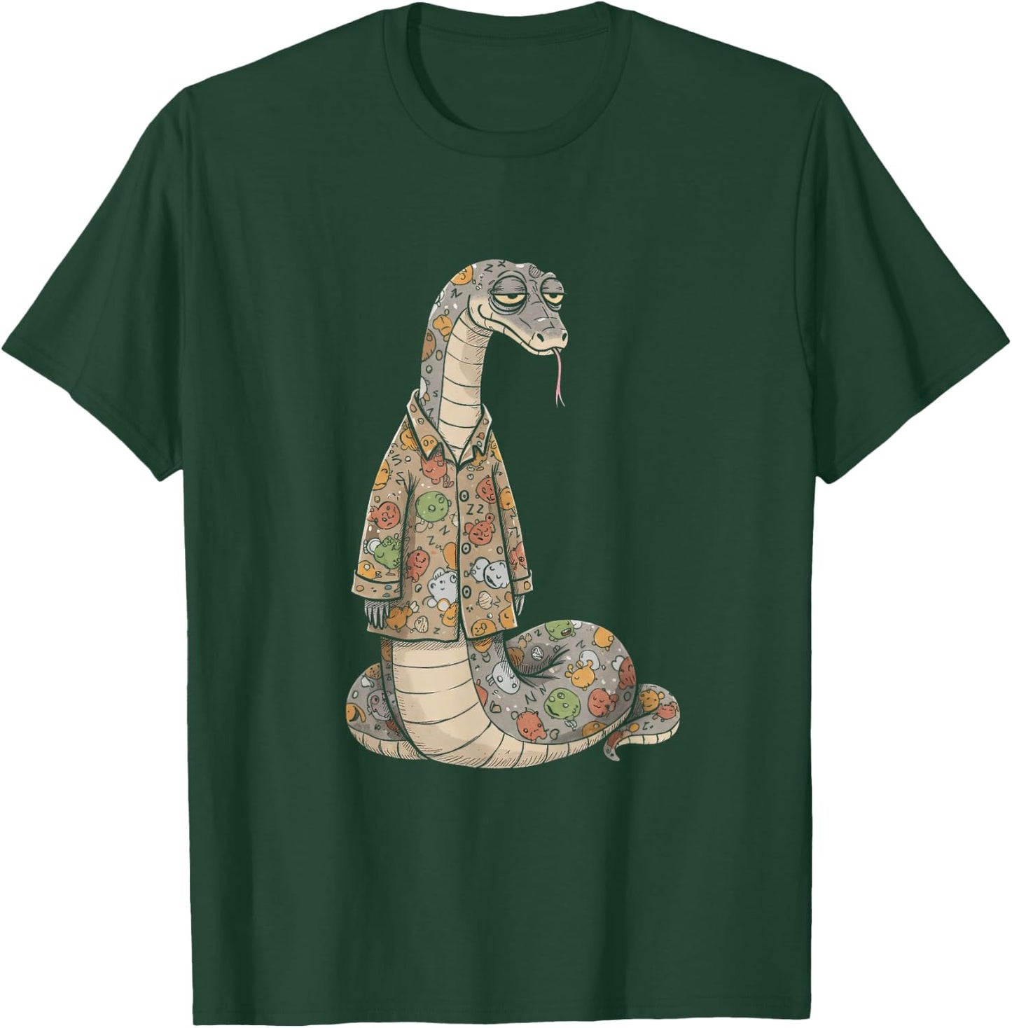 Funny Sleepy Snake Pajama Women Men Kids Boys And Girls T-Shirt - T-Shirt | Forest