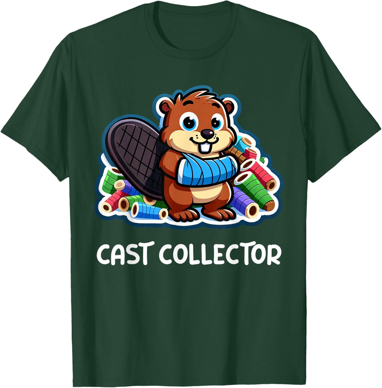 Funny Cast Collector Fun Broken Arm Gifts For Kids T-Shirt - T-Shirt | Forest