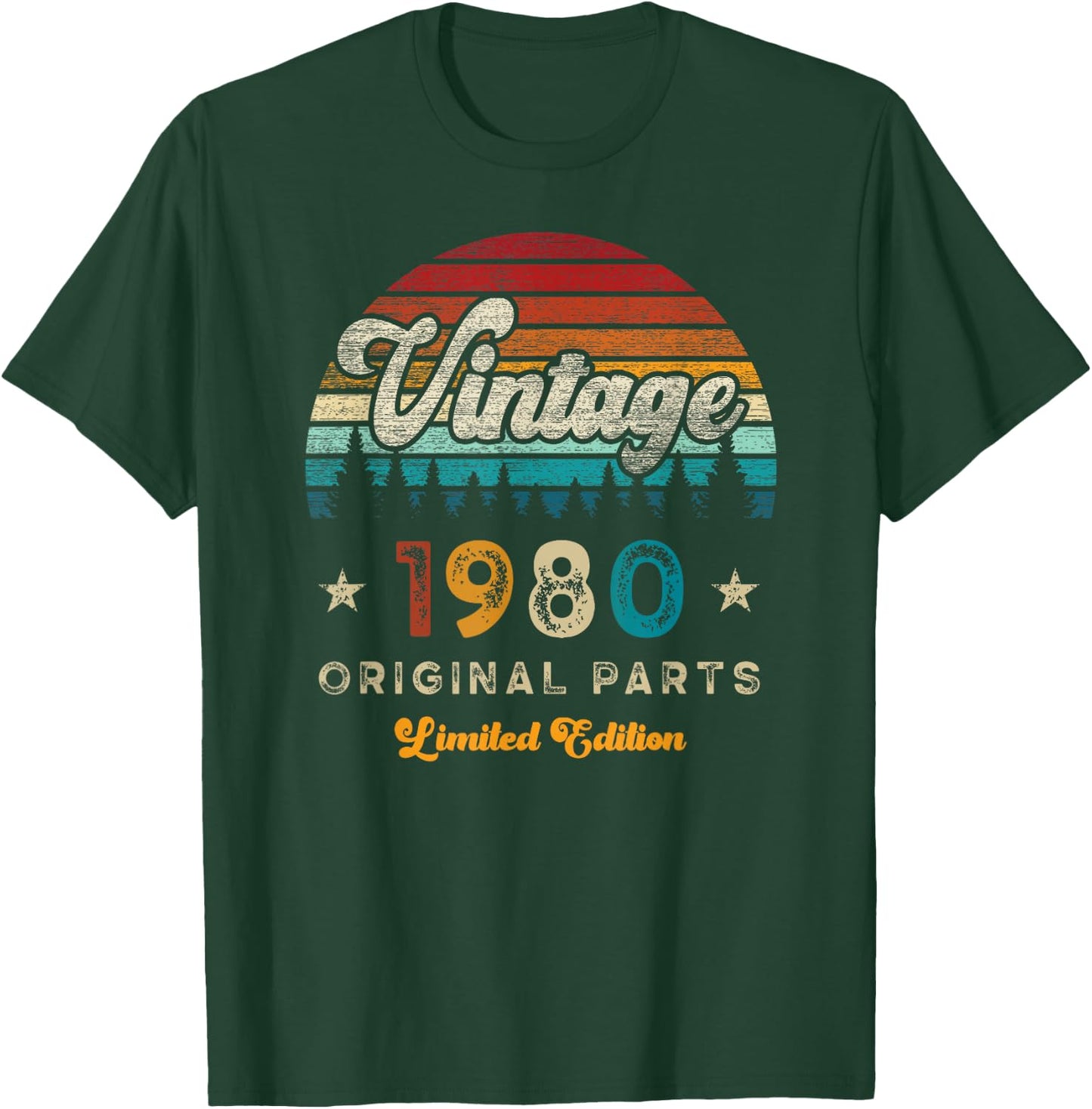 Vintage 1980 Birthday 45 Years Old Limited Edition T-Shirt - T-Shirt | Forest