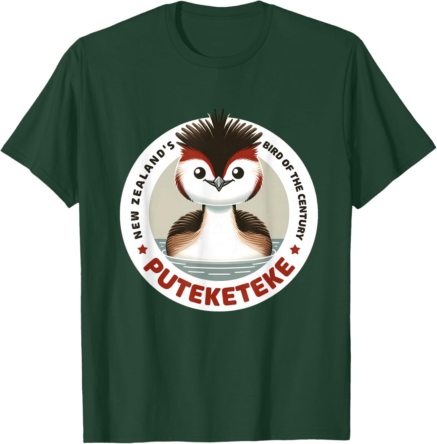 Puteketeke Bird New Zealand's Bird of the Century T-Shirt - T-Shirt | Forest