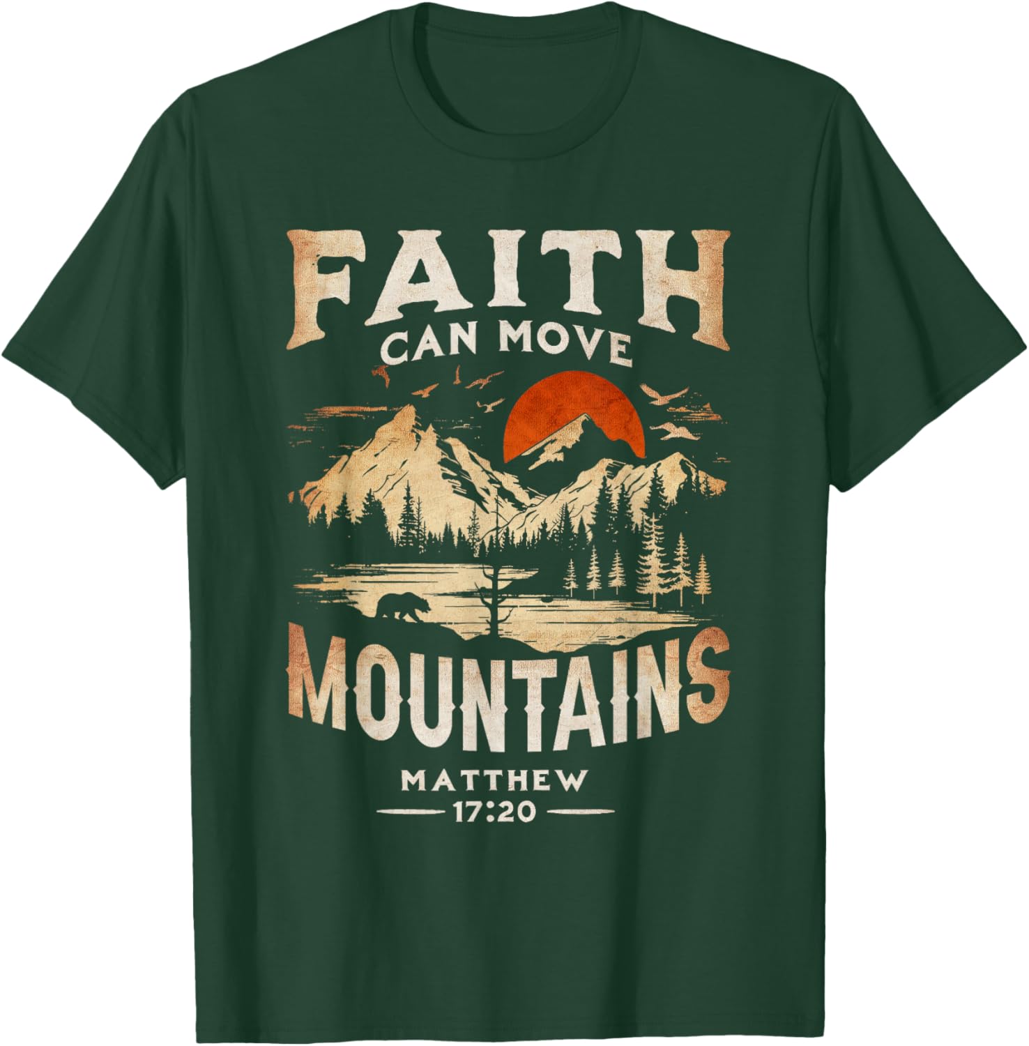 Faith Can Move Mountains Classic Art Western Matthew 17:20 T-Shirt - T-Shirt | Forest